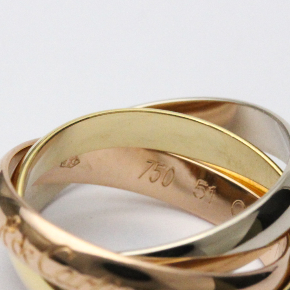 Polished CARTIER Trinity #51 US 5 3/4 TriColor 18K YG PG WG 750 Ring BF556433 - Picture 7 of 7